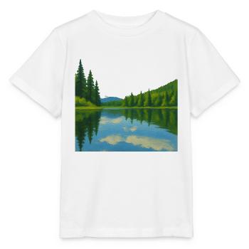 Forest reflections on a peaceful lake - Stanley/Stella MINI CREATOR Kids’ T-Shirt - white - Front - Maike (125cm)