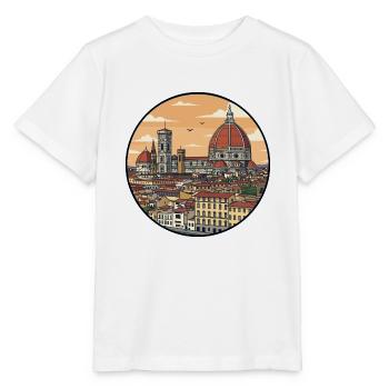 Florence Italy Cathedral Skyline Round Sticker - Stanley/Stella MINI CREATOR Kids’ T-Shirt - white - Front - Maike (125cm)