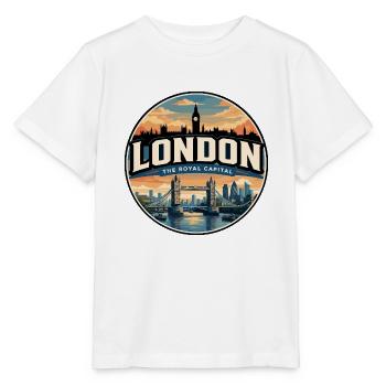 London Tower Bridge Royal Capital Badge - Stanley/Stella Kinder T-Shirt MINI CREATOR  - Weiß - Vorne - Maike (125cm)