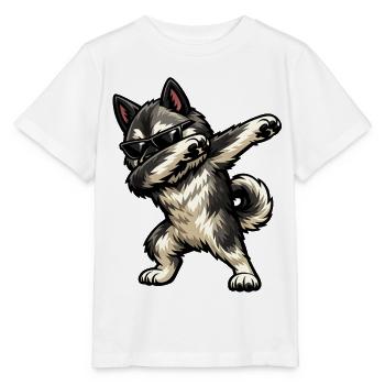 Dabbing Norwegian Elkhound - Stanley/Stella MINI CREATOR Kids’ T-Shirt - white - Front - Maike (125cm)