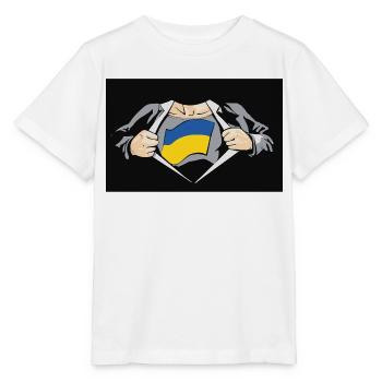 Ukraine-Superhelden-Ukraine-Flagge - Stanley/Stella Kinder T-Shirt MINI CREATOR  - Weiß - Vorne - Maike (125cm)