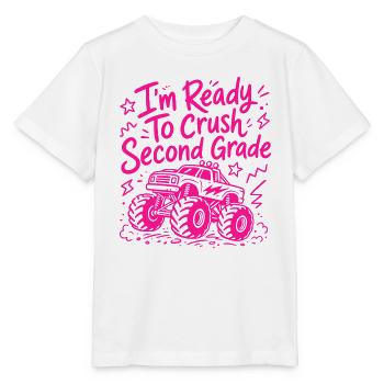 Ich bin bereit, die zweite Klasse – Monster Truck – zu zerschlagen - Stanley/Stella Kinder T-Shirt MINI CREATOR  - Weiß - Vorne - Maike (125cm)