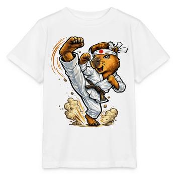 Cute Capybara Does Karate - Stanley/Stella MINI CREATOR Kids’ T-Shirt - white - Front - Maike (125cm)