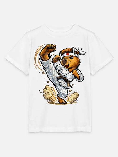 Süßes Capybara macht Karate - Stanley/Stella Kinder T-Shirt MINI CREATOR  - Weiß