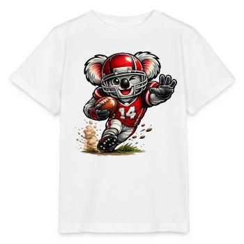 Cute koala playing American football - Stanley/Stella MINI CREATOR Kids’ T-Shirt - white - Front - Maike (125cm)