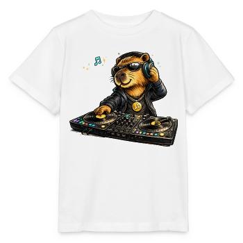 Süßes Capybara als DJ im Comic Stil - Stanley/Stella Kinder T-Shirt MINI CREATOR  - Weiß - Vorne - Maike (125cm)