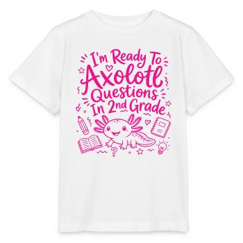 Bereit, Axolotl-Fragen für die 2. Klasse zu bearbeiten – Süß - Stanley/Stella Kinder T-Shirt MINI CREATOR  - Weiß - Vorne - Maike (125cm)