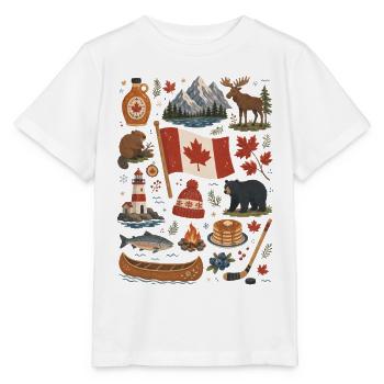 Canada | Maple, Wilderness & Adventure - Stanley/Stella MINI CREATOR Kids’ T-Shirt - white - Front - Maike (125cm)