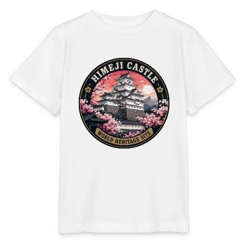 Himeji Castle Japan Vintage Travel Badge - Stanley/Stella MINI CREATOR Kids’ T-Shirt - white - Front - Maike (125cm)