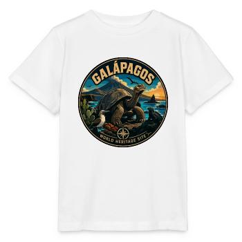 Galapagos Islands Vintage Wildlife Badge - Stanley/Stella MINI CREATOR Kids’ T-Shirt - white - Front - Maike (125cm)