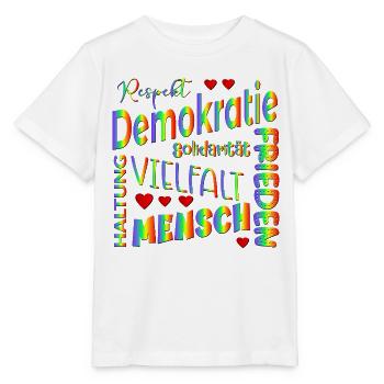 Regenbogen Wählen Demokratie - Stanley/Stella Kinder T-Shirt MINI CREATOR  - Weiß - Vorne - Maike (125cm)