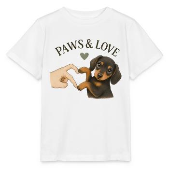 Dachshund Gift | Cute Dog Design Paws & Love - Stanley/Stella MINI CREATOR Kids’ T-Shirt - white - Front - Maike (125cm)