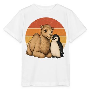 Camel and penguin - Stanley/Stella MINI CREATOR Kids’ T-Shirt - white - Front - Maike (125cm)