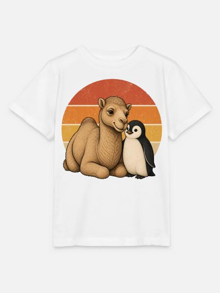 Kamel und Pinguin - Stanley/Stella Kinder T-Shirt MINI CREATOR - Weiß