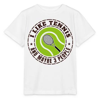 I LIKE TENNIS AND MAYBE 3 PEOPLE - Stanley/Stella MINI CREATOR Kids’ T-Shirt - white - Front - Maike (125cm)