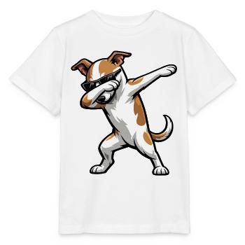 Dabbing Whippet in Comic Style - Stanley/Stella MINI CREATOR Kids’ T-Shirt - white - Front - Maike (125cm)