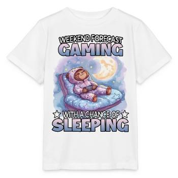 Gaming Weekend: Schlafender Sloth - Stanley/Stella Kinder T-Shirt MINI CREATOR  - Weiß - Vorne - Maike (125cm)