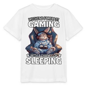 Wochenend Gaming: Schlafender Hase - Stanley/Stella Kinder T-Shirt MINI CREATOR  - Weiß - Vorne - Maike (125cm)