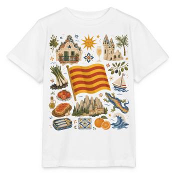 Katalonien | Gaudí, Küste & Genuss - Stanley/Stella Kinder T-Shirt MINI CREATOR  - Weiß - Vorne - Maike (125cm)