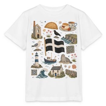 Cornwall | Cliffs, Coast & Seasickness - Stanley/Stella MINI CREATOR Kids’ T-Shirt - white - Front - Maike (125cm)