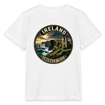 Irland Emerald Isle Vintage-Reiseabzeichen - Stanley/Stella Kinder T-Shirt MINI CREATOR  - Weiß - Vorne - Maike (125cm)