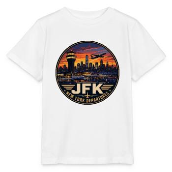 JFK Airport New York Vintage-Reiseabzeichen - Stanley/Stella Kinder T-Shirt MINI CREATOR  - Weiß - Vorne - Maike (125cm)