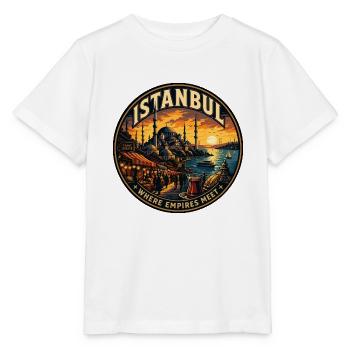 Istanbul Türkei Vintage Reiseabzeichen - Stanley/Stella Kinder T-Shirt MINI CREATOR  - Weiß - Vorne - Maike (125cm)