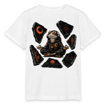 Meditating Frog Pullover Hoodie Zen - Stanley/Stella MINI CREATOR Kids’ T-Shirt - white - Front - Maike (125cm)