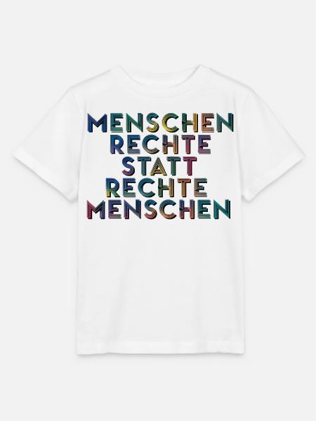 Menschenrechte Statt Rechte Menschen T-Shirt - Stanley/Stella Kinder T-Shirt MINI CREATOR - Weiß