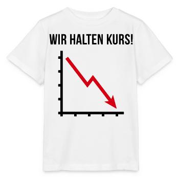 Wir Halten Kurs! (Fortschritt / Abwärts / POS 2C) - Stanley/Stella Kinder T-Shirt MINI CREATOR  - Weiß - Vorne - Maike (125cm)