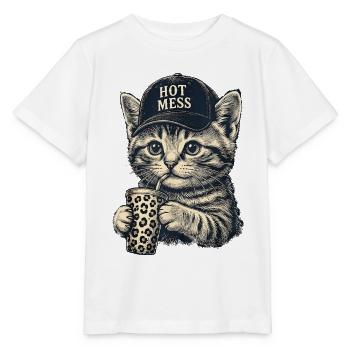 Kitten with Hot Mess Cap - Stanley/Stella MINI CREATOR Kids’ T-Shirt - white - Front - Maike (125cm)
