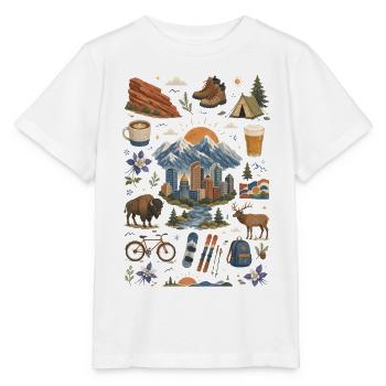 Colorado | Rockies, Ski & Outdoor - Stanley/Stella Kinder T-Shirt MINI CREATOR  - Weiß - Vorne - Maike (125cm)