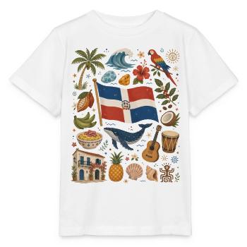 Dominican Republic | Caribbean & Rhythm - Stanley/Stella MINI CREATOR Kids’ T-Shirt - white - Front - Maike (125cm)