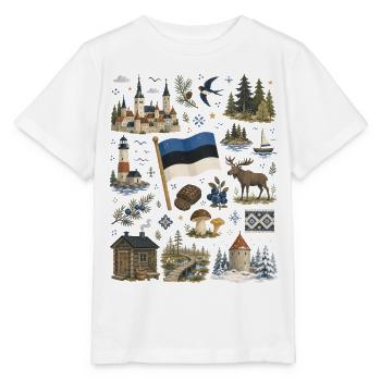 Estonia | Baltic Sea, Forests & Hibernation - Stanley/Stella MINI CREATOR Kids’ T-Shirt - white - Front - Maike (125cm)
