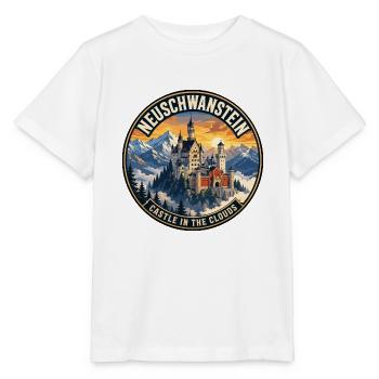 Neuschwanstein Castle Germany Vintage Badge - Stanley/Stella MINI CREATOR Kids’ T-Shirt - white - Front - Maike (125cm)