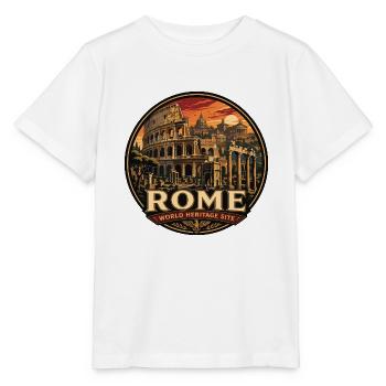 Rome Colosseum Ruins Vintage Travel Badge - Stanley/Stella MINI CREATOR Kids’ T-Shirt - white - Front - Maike (125cm)