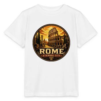 Rome Eternal City Colosseum Vintage Badge - Stanley/Stella MINI CREATOR Kids’ T-Shirt - white - Front - Maike (125cm)