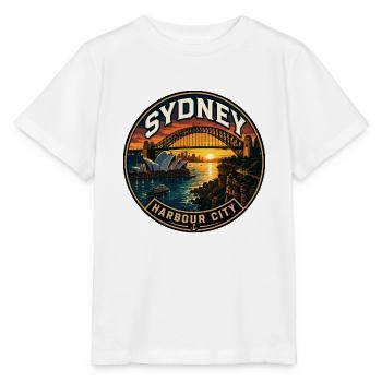 Sydney Harbour City Vintage Travel Badge - Stanley/Stella MINI CREATOR Kids’ T-Shirt - white - Front - Maike (125cm)