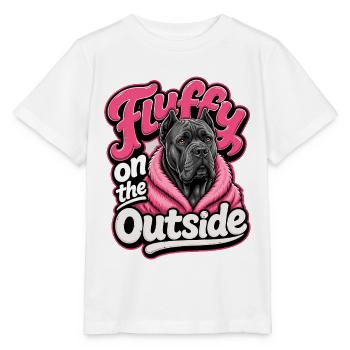 Außen flauschig – Hundegrafik - Stanley/Stella Kinder T-Shirt MINI CREATOR  - Weiß - Vorne - Maike (125cm)