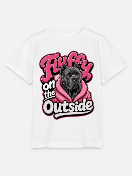 Außen flauschig – Hundegrafik - Stanley/Stella Kinder T-Shirt MINI CREATOR - Weiß