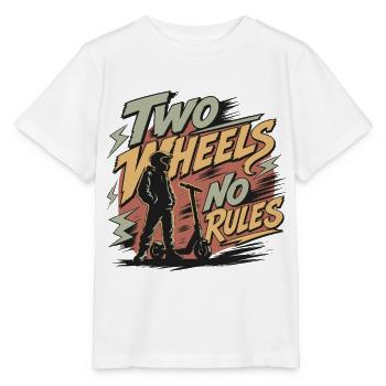 Two Wheels No Rules | Scooter Riders - Stanley/Stella MINI CREATOR Kids’ T-Shirt - white - Front - Maike (125cm)