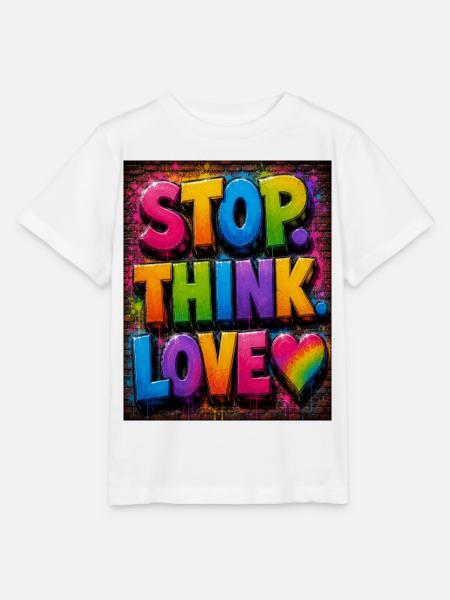 StopThinkLove - Motive - Stanley/Stella Kinder T-Shirt MINI CREATOR  - Weiß
