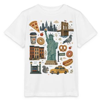 New York | Skyline, Taxi & City Love - Stanley/Stella MINI CREATOR Kids’ T-Shirt - white - Front - Maike (125cm)