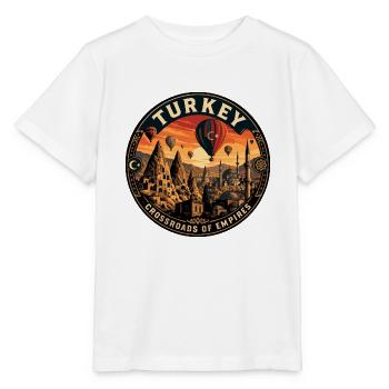 Turkey Cappadocia Balloons Vintage Travel Badge - Stanley/Stella MINI CREATOR Kids’ T-Shirt - white - Front - Maike (125cm)