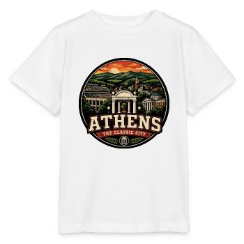Athens Georgia Classic City Retro Arch Abzeichen - Stanley/Stella Kinder T-Shirt MINI CREATOR  - Weiß - Vorne - Maike (125cm)