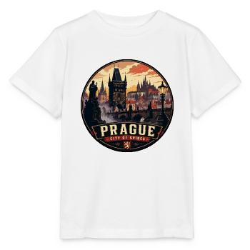 Prague City of Spires Vintage Badge - Stanley/Stella MINI CREATOR Kids’ T-Shirt - white - Front - Maike (125cm)