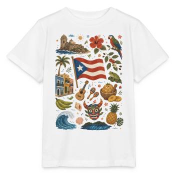 Puerto Rico | Caribbean, Music & Island Feeling - Stanley/Stella MINI CREATOR Kids’ T-Shirt - white - Front - Maike (125cm)
