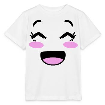 Cute face in kawaii style - Stanley/Stella MINI CREATOR Kids’ T-Shirt - white - Front - Maike (125cm)