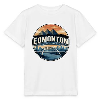 Retro Edmonton Walterdale Bridge Badge - Stanley/Stella MINI CREATOR Kids’ T-Shirt - white - Front - Maike (125cm)