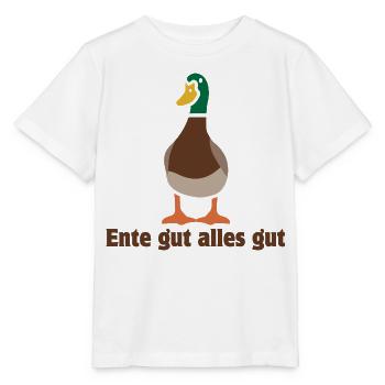 Ente gut alles gut | Cartoon - Stanley/Stella Kinder T-Shirt MINI CREATOR  - Weiß - Vorne - Maike (125cm)